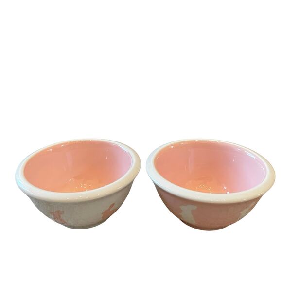 TERRAMOTO CERAMIC Pink & White Bunny Tidbit Bowls Set of 2 Easter Decor New - Picture 14 of 15